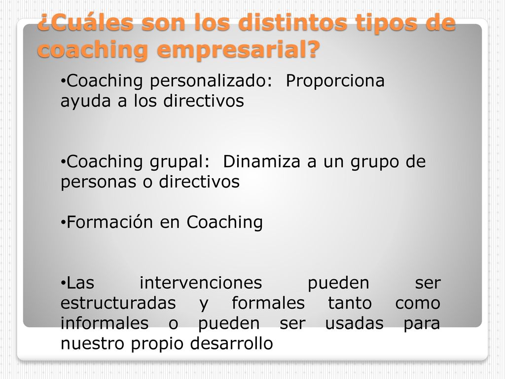 ¿Cuáles son los distintos tipos de coaching empresarial