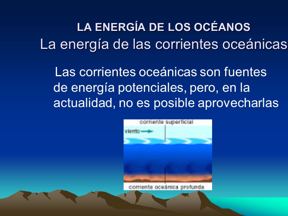 LA ENERGÍA DE LOS OCÉANOS La energía de las corrientes oceánicas
