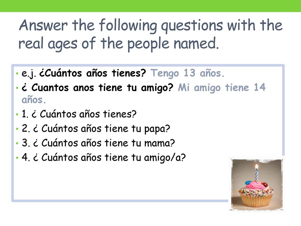 Answer the following questions with the real ages of the people named.