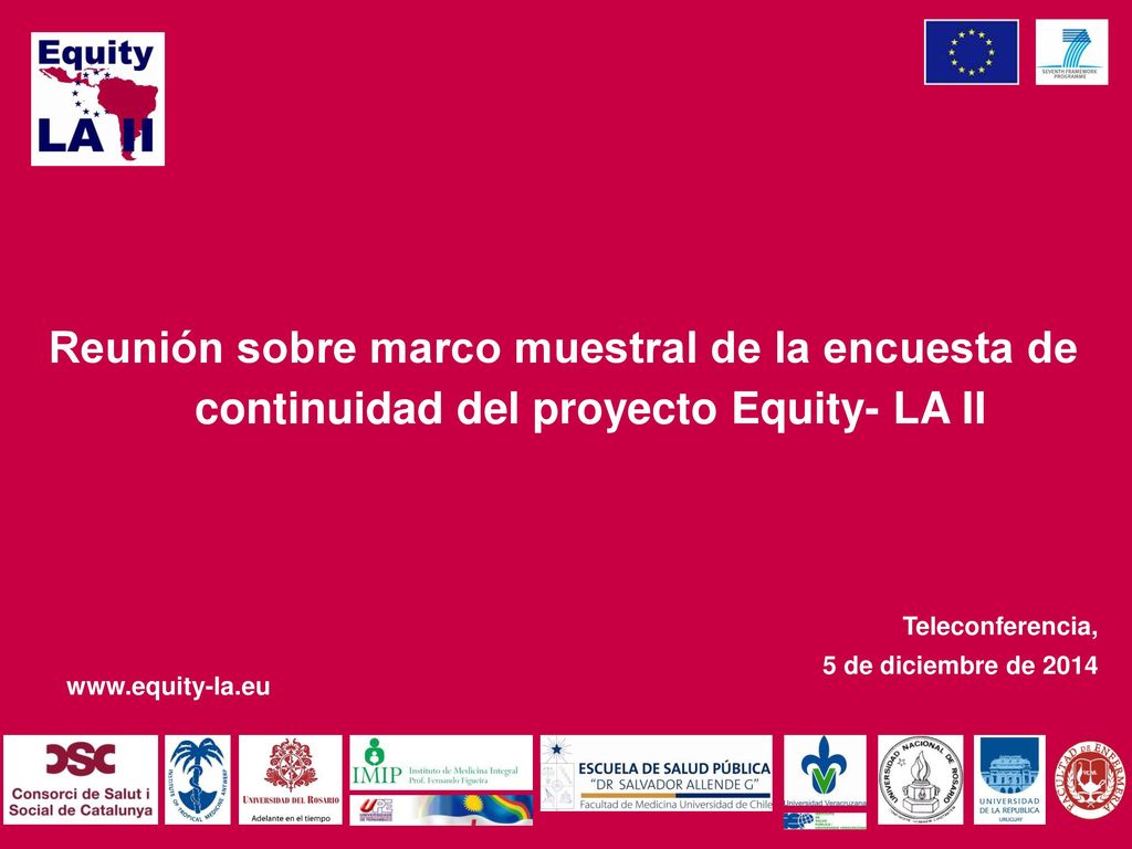Reunión sobre marco muestral de la encuesta de continuidad del proyecto Equity- LA II