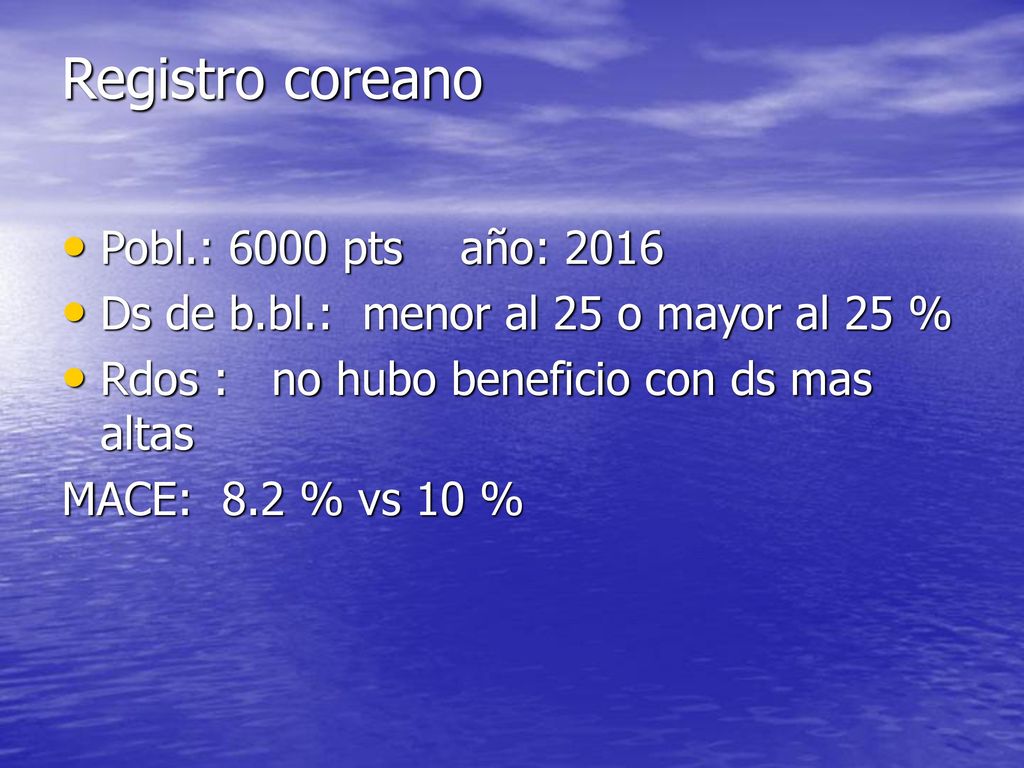 Registro coreano Pobl.: 6000 pts año: 2016