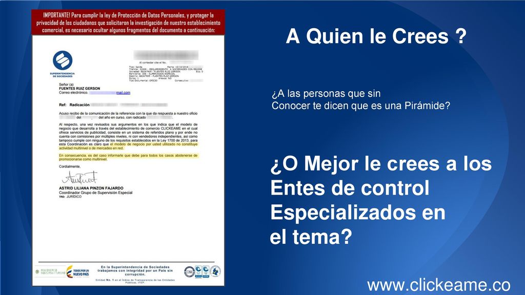 A Quien le Crees ¿O Mejor le crees a los Entes de control