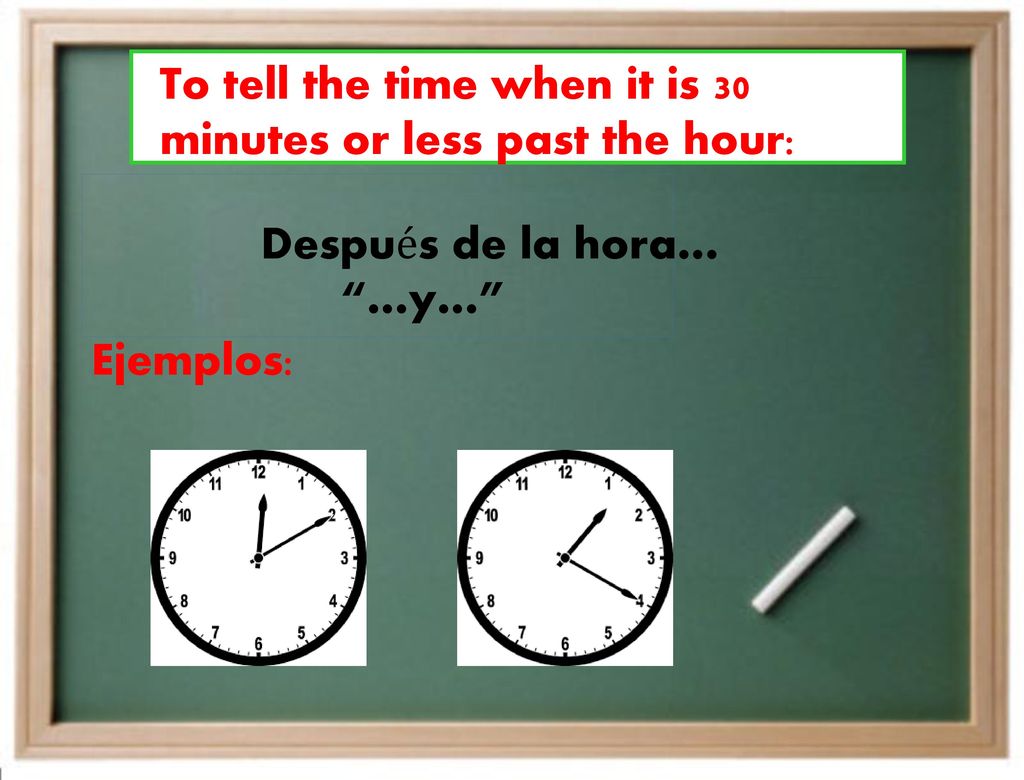 To tell the time when it is 30 minutes or less past the hour: