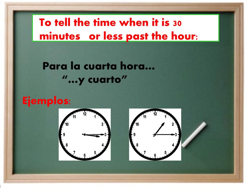 To tell the time when it is 30 minutes or less past the hour: