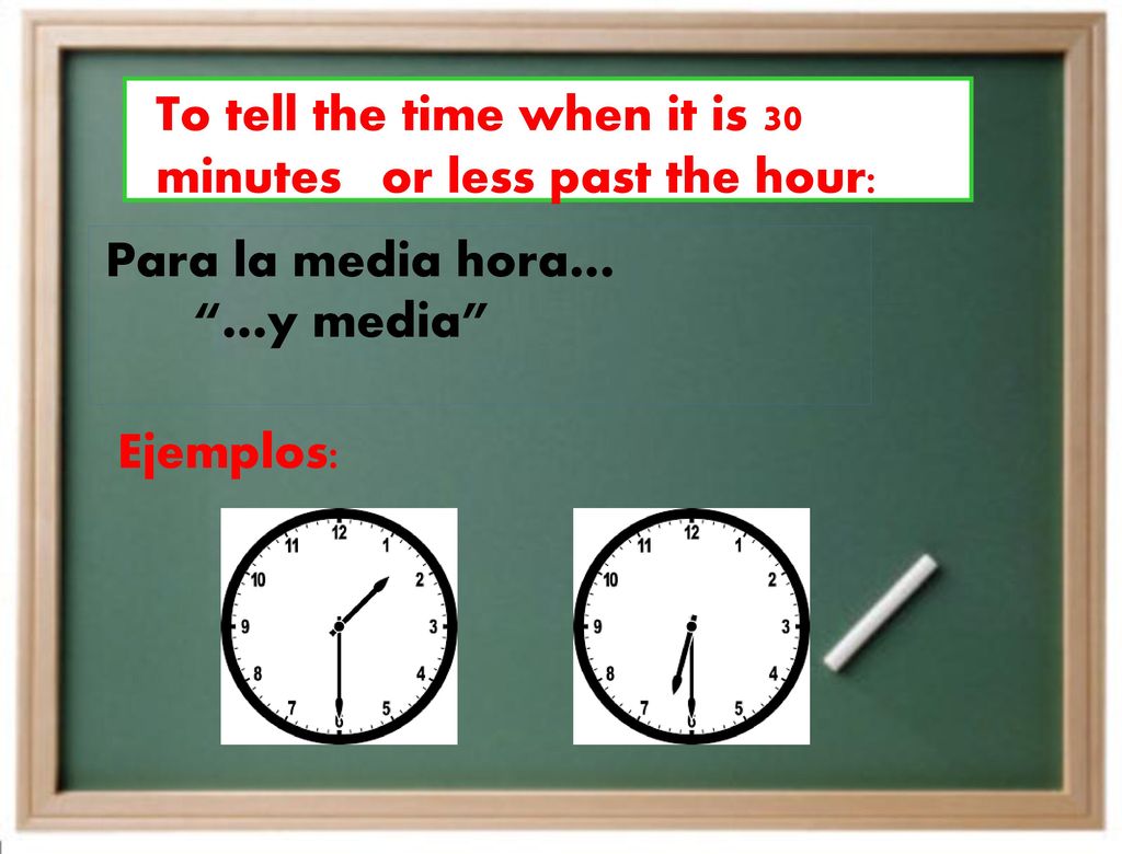 To tell the time when it is 30 minutes or less past the hour: