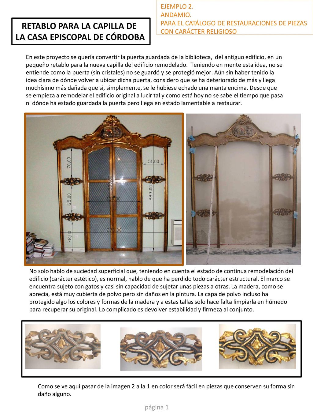 RETABLO PARA LA CAPILLA DE LA CASA EPISCOPAL DE CÓRDOBA