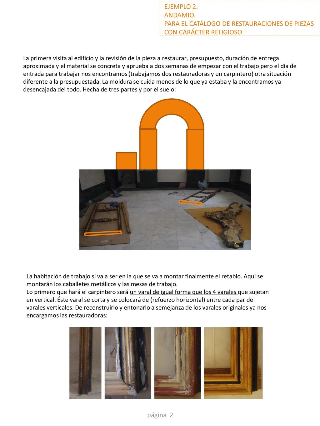 PARA EL CATÁLOGO DE RESTAURACIONES DE PIEZAS CON CARÁCTER RELIGIOSO