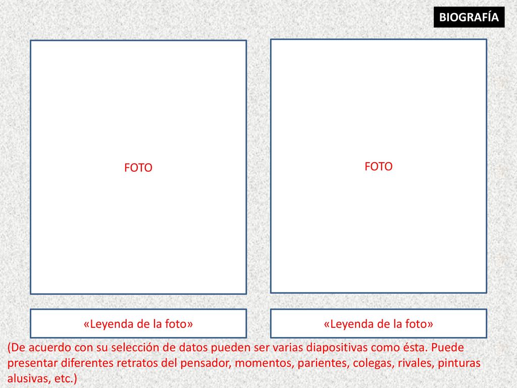 BIOGRAFÍA FOTO. FOTO. «Leyenda de la foto» «Leyenda de la foto»