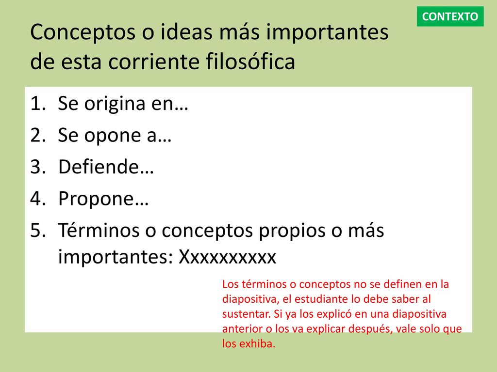 Conceptos o ideas más importantes de esta corriente filosófica