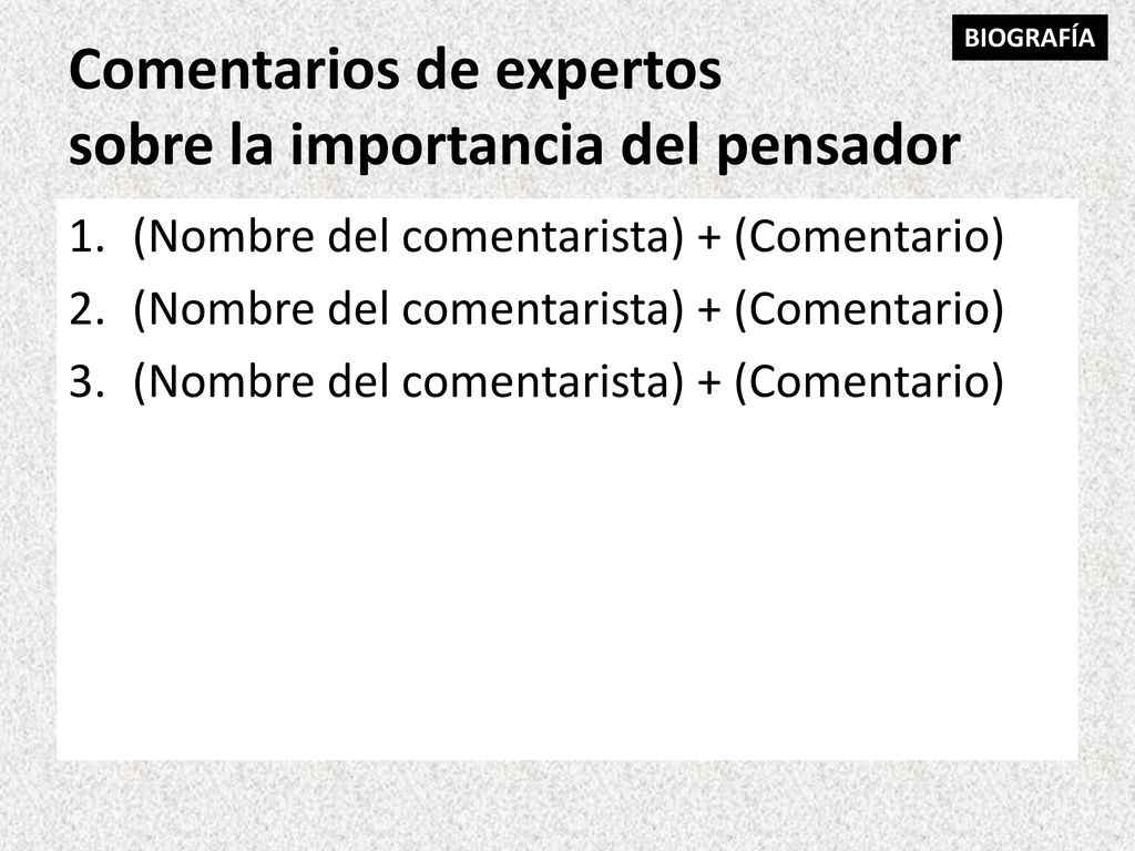 Comentarios de expertos sobre la importancia del pensador