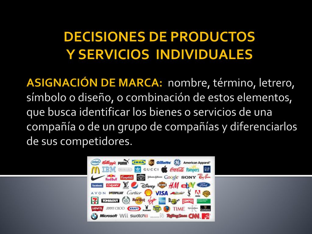 DECISIONES DE PRODUCTOS Y SERVICIOS INDIVIDUALES