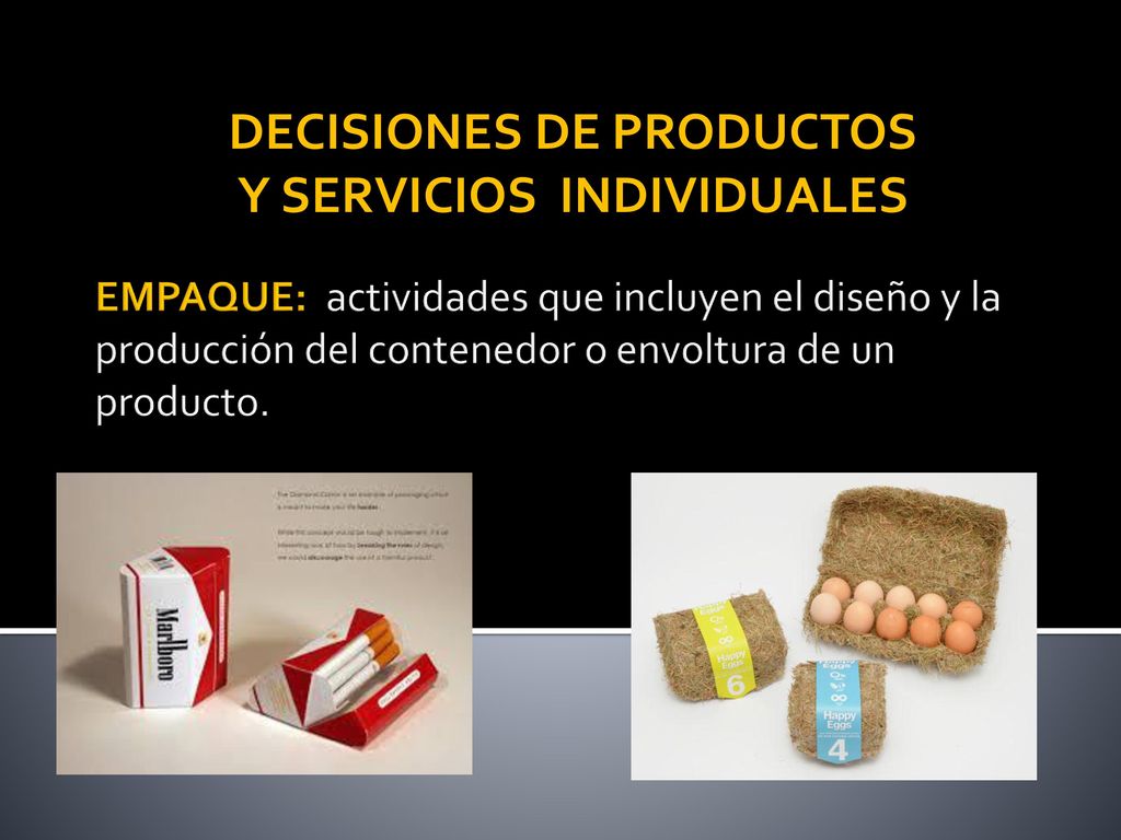 DECISIONES DE PRODUCTOS Y SERVICIOS INDIVIDUALES