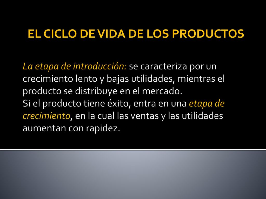 EL CICLO DE VIDA DE LOS PRODUCTOS