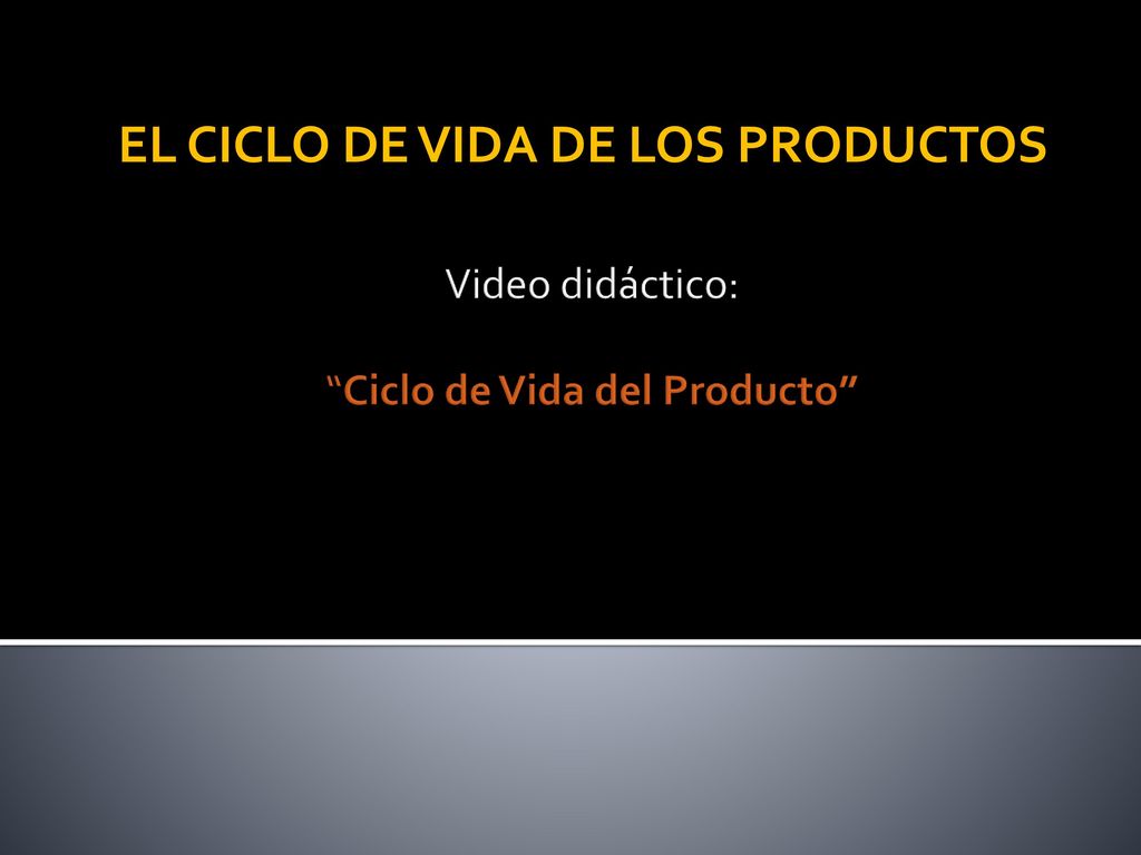 Video didáctico: Ciclo de Vida del Producto