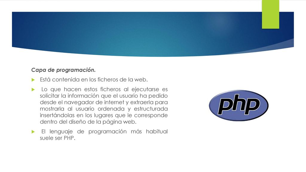 Capa de programación. Está contenida en los ficheros de la web.