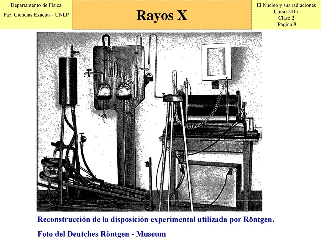 Rayos X Reconstrucción de la disposición experimental utilizada por Röntgen.