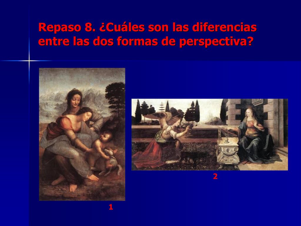 Repaso 8. ¿Cuáles son las diferencias entre las dos formas de perspectiva