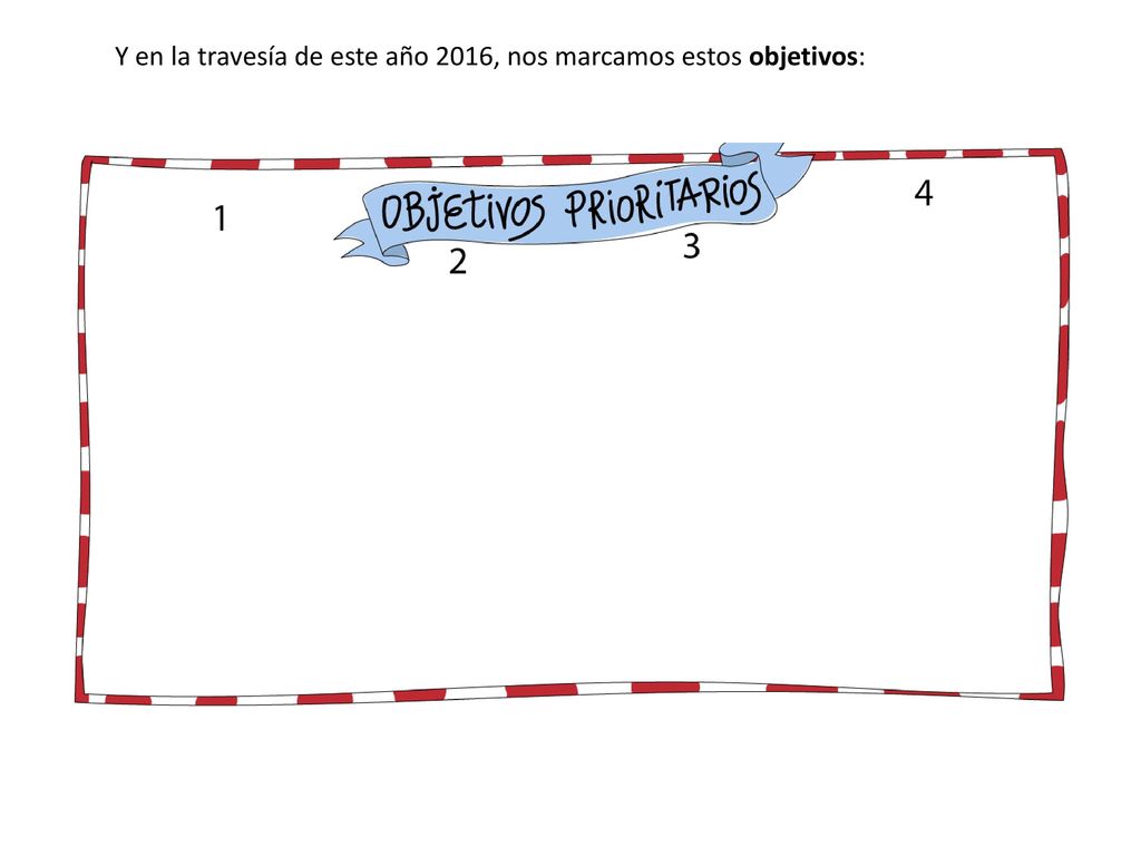 Y en la travesía de este año 2016, nos marcamos estos objetivos: