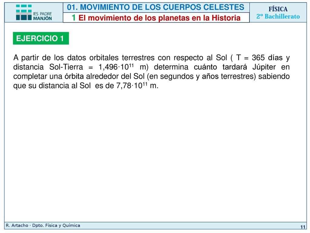 1 El movimiento de los planetas en la Historia