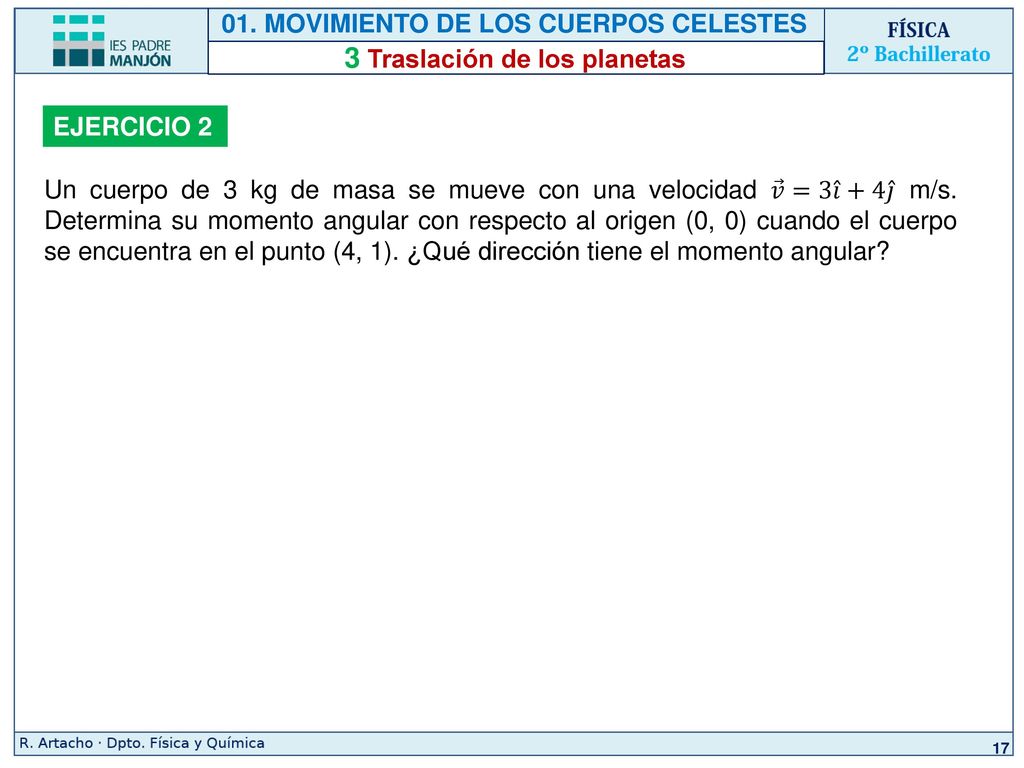 01. MOVIMIENTO DE LOS CUERPOS CELESTES 3 Traslación de los planetas