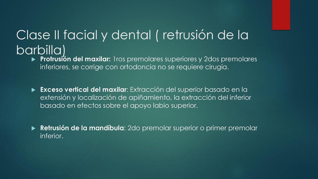 Clase II facial y dental ( retrusión de la barbilla)