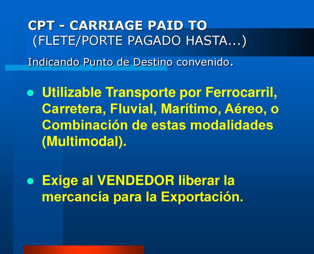 Exige al VENDEDOR liberar la mercancía para la Exportación.