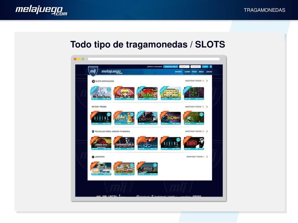 Todo tipo de tragamonedas / SLOTS