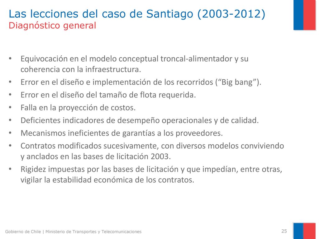 Las lecciones del caso de Santiago ( ) Diagnóstico general