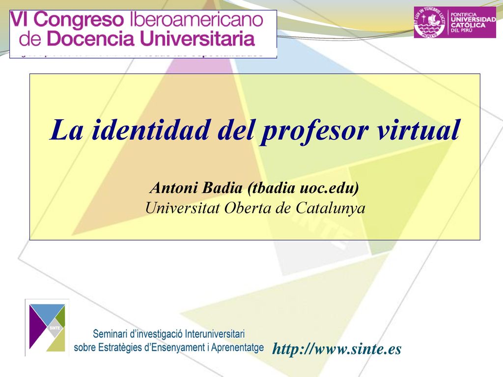 La identidad del profesor virtual Antoni Badia (tbadia uoc.edu)