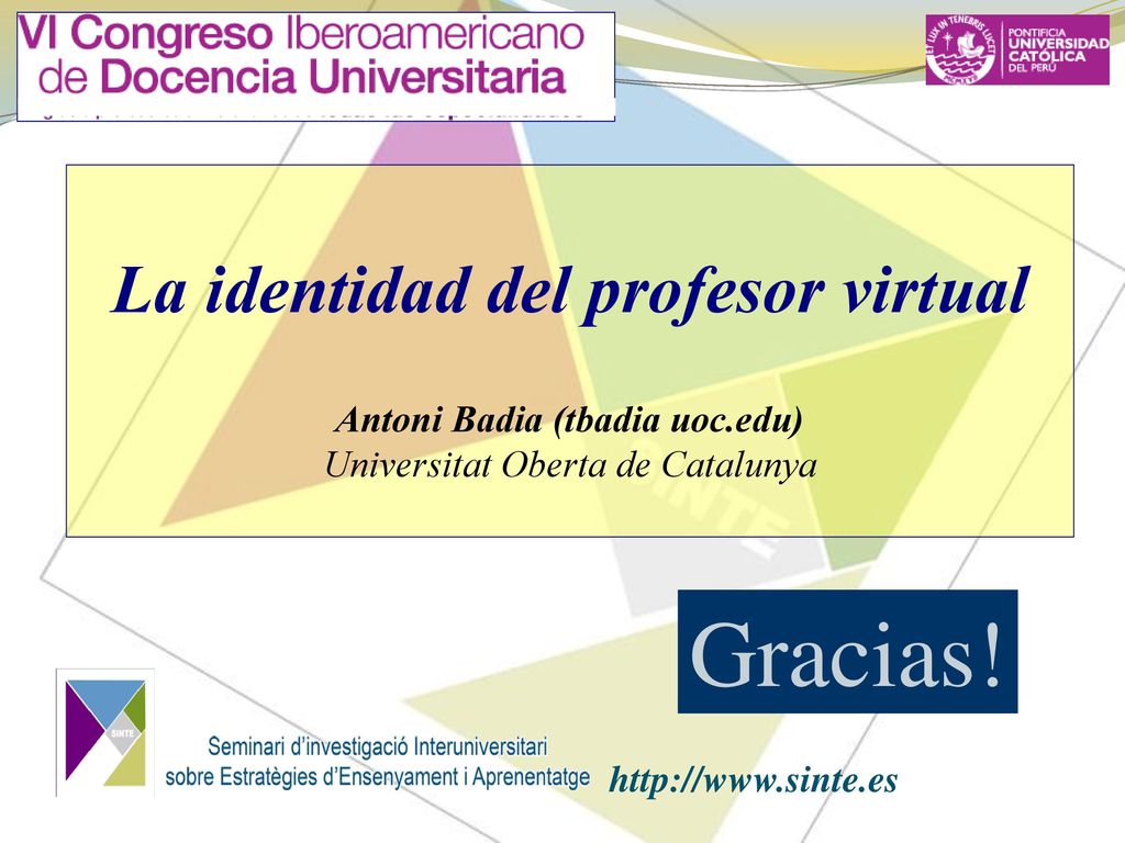 La identidad del profesor virtual Antoni Badia (tbadia uoc.edu)