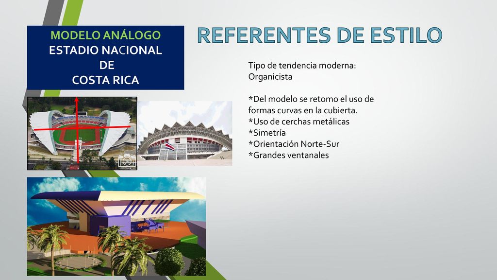 REFERENTES DE ESTILO MODELO ANÁLOGO ESTADIO NACIONAL DE COSTA RICA
