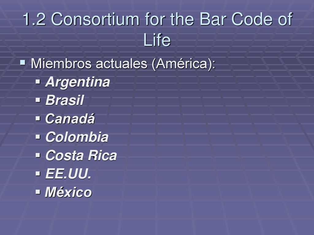 1.2 Consortium for the Bar Code of Life