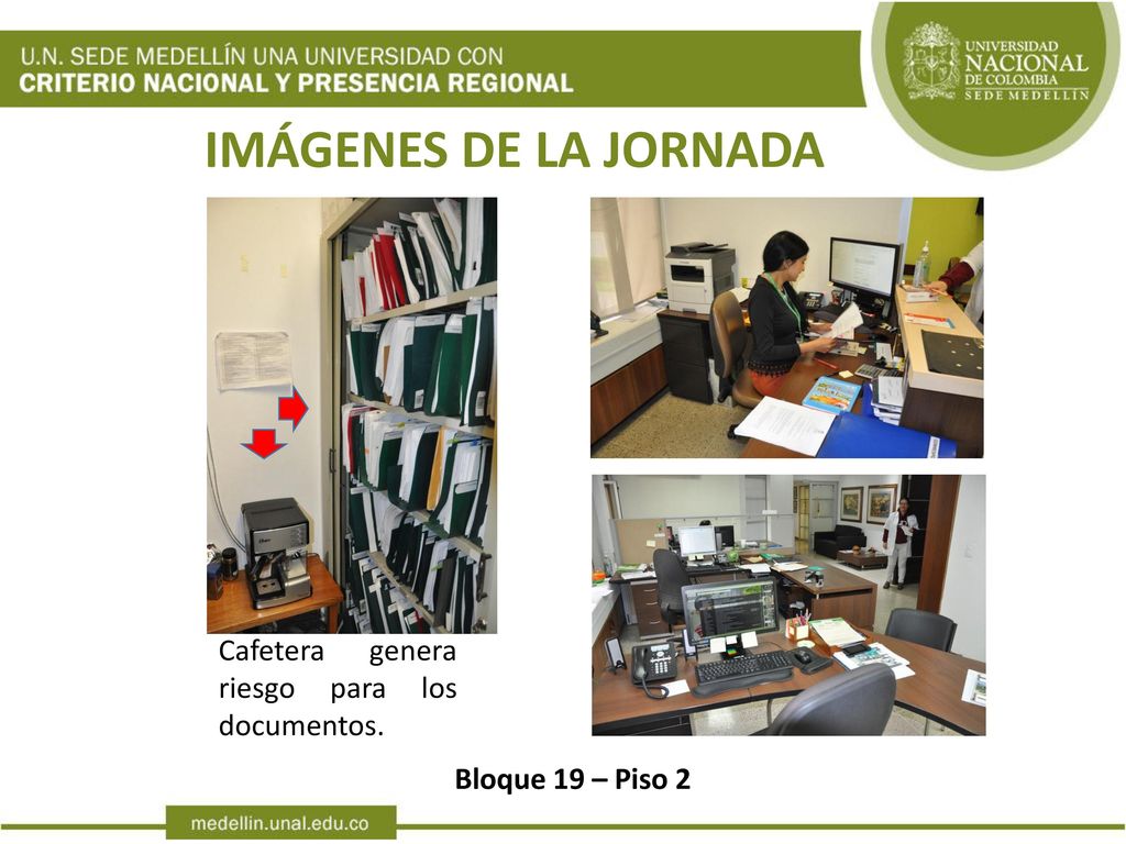IMÁGENES DE LA JORNADA Cafetera genera riesgo para los documentos.
