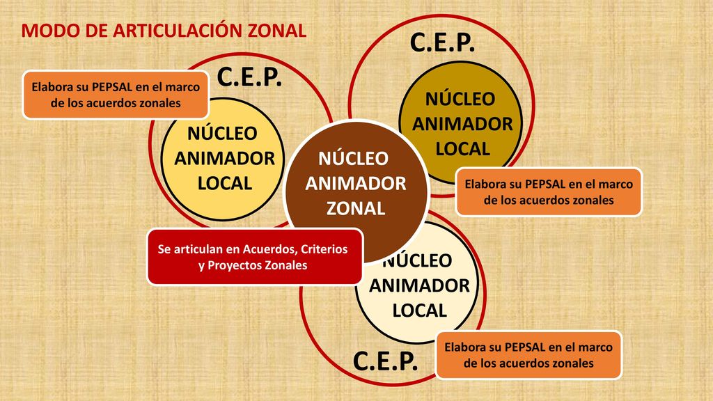 C.E.P. C.E.P. C.E.P. MODO DE ARTICULACIÓN ZONAL NÚCLEO ANIMADOR LOCAL