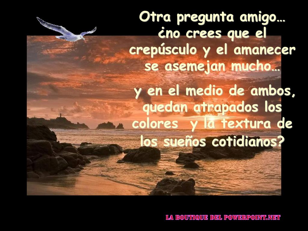 Otra pregunta amigo… ¿no crees que el crepúsculo y el amanecer se asemejan mucho…