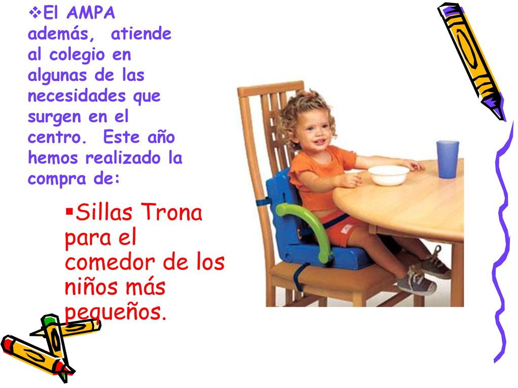 Sillas Trona para el comedor de los niños más pequeños.