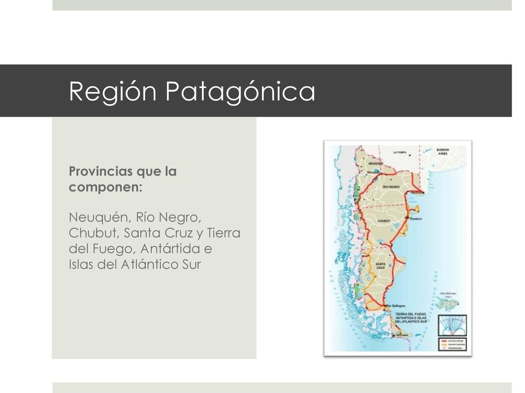 Región Patagónica Provincias que la componen: