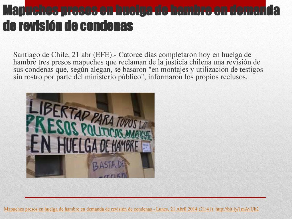 Mapuches presos en huelga de hambre en demanda de revisión de condenas