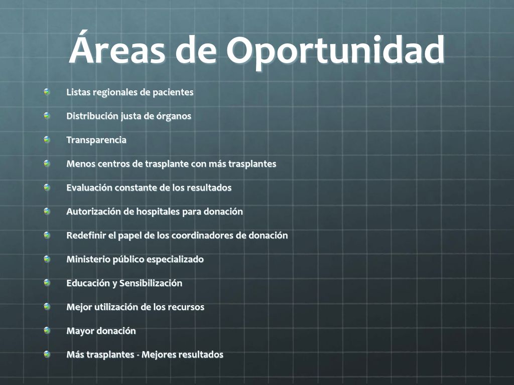 Áreas de Oportunidad Listas regionales de pacientes