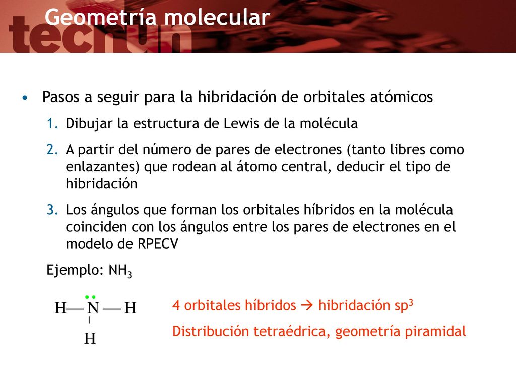 Pasos a seguir para la hibridación de orbitales atómicos