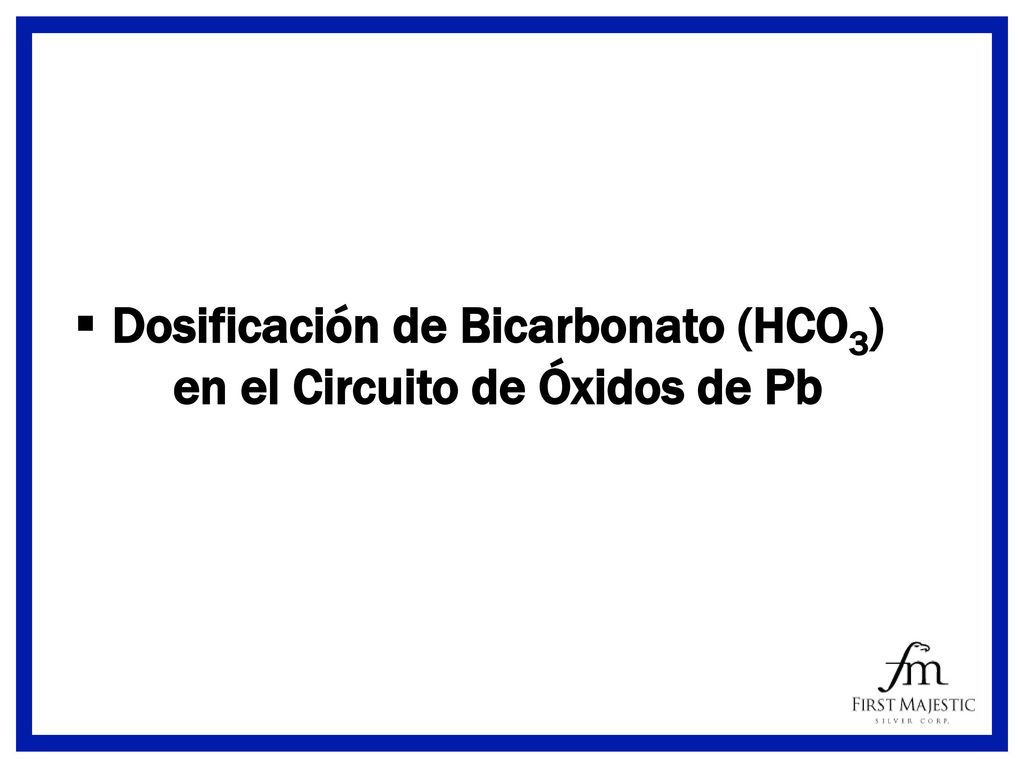 Dosificación de Bicarbonato (HCO3) en el Circuito de Óxidos de Pb