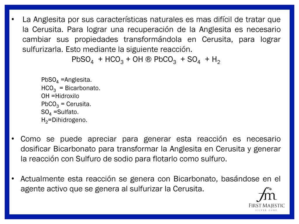 PbSO4 + HCO3 + OH ® PbCO3 + SO4 + H2