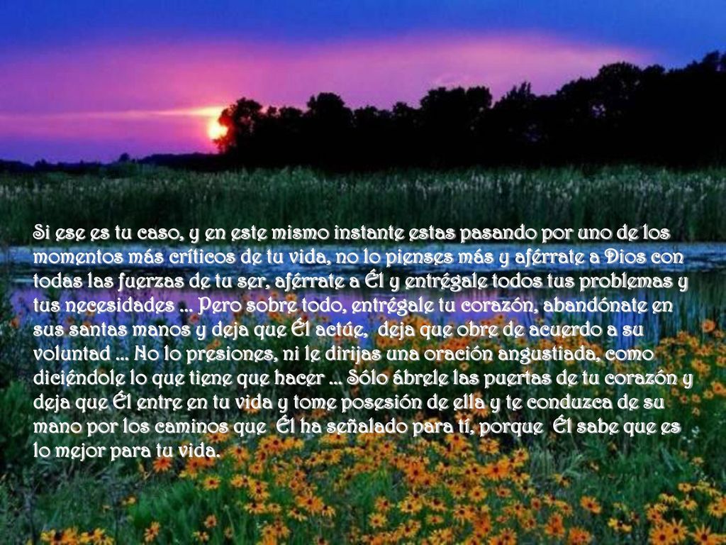 Si ese es tu caso, y en este mismo instante estas pasando por uno de los momentos más críticos de tu vida, no lo pienses más y aférrate a Dios con todas las fuerzas de tu ser, aférrate a Él y entrégale todos tus problemas y tus necesidades ...