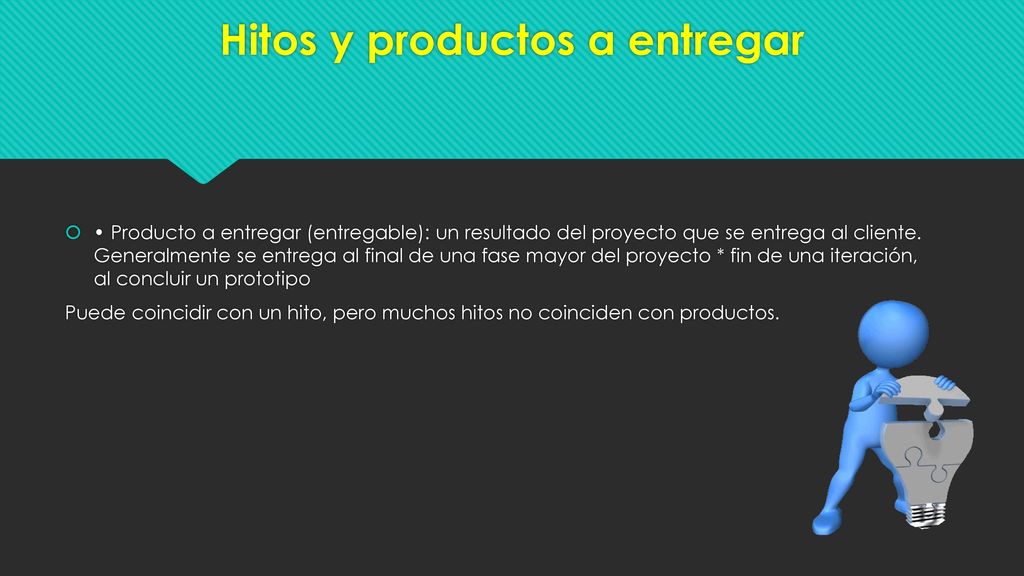 Hitos y productos a entregar