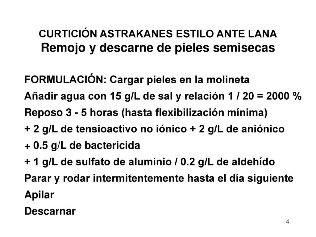 CURTICIÓN ASTRAKANES ESTILO ANTE LANA Remojo y descarne de pieles semisecas