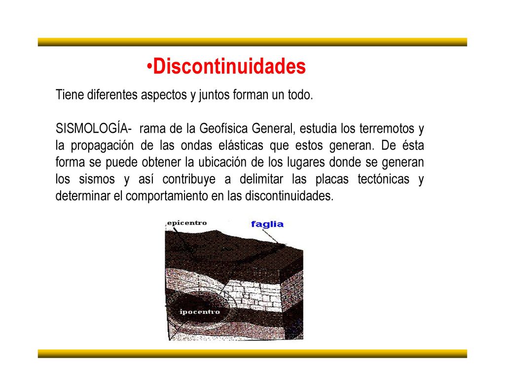 Discontinuidades Tiene diferentes aspectos y juntos forman un todo.