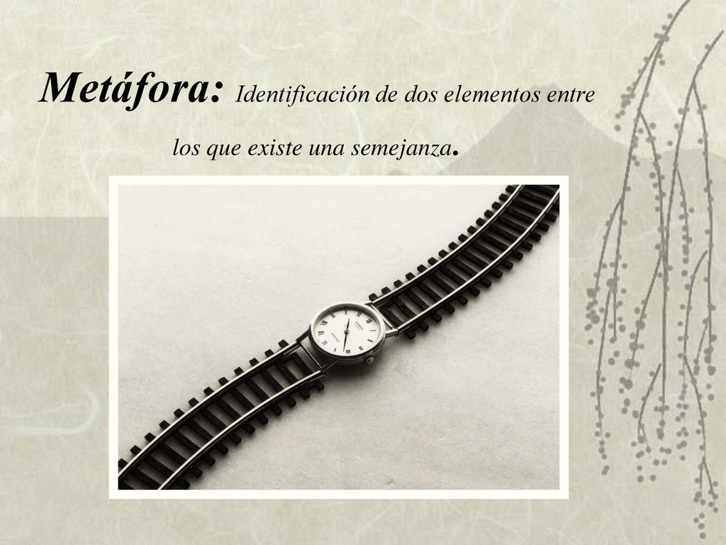 Metáfora: Identificación de dos elementos entre los que existe una semejanza.