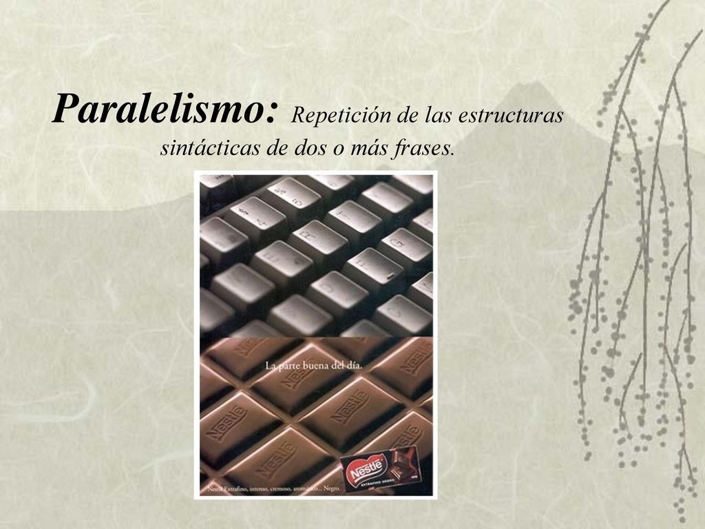 Paralelismo: Repetición de las estructuras sintácticas de dos o más frases.