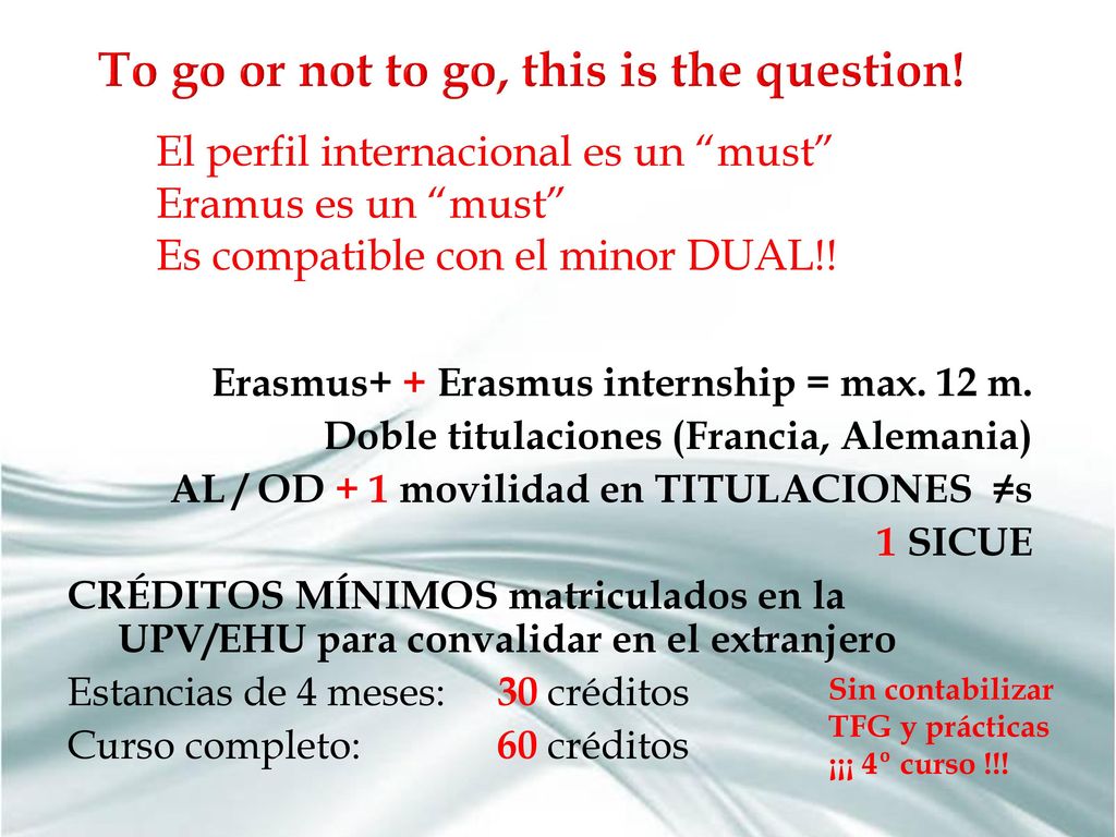 To go or not to go, this is the question!