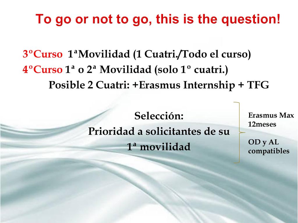 To go or not to go, this is the question!